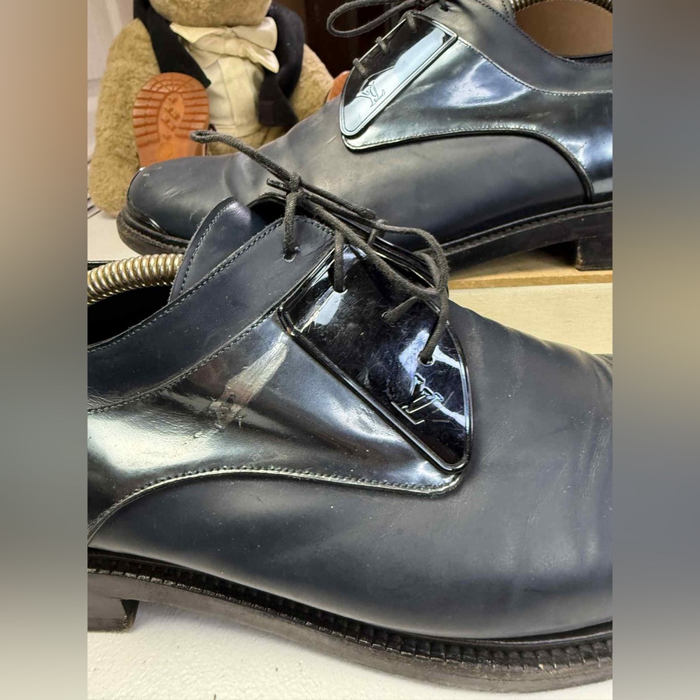 Louis Vuitton Runway Brown Leather Metal Palace Derby Shoes Sz 9 - Picture 7 of 16